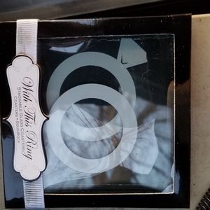 Kate Aspen Glass Wedding Coasters